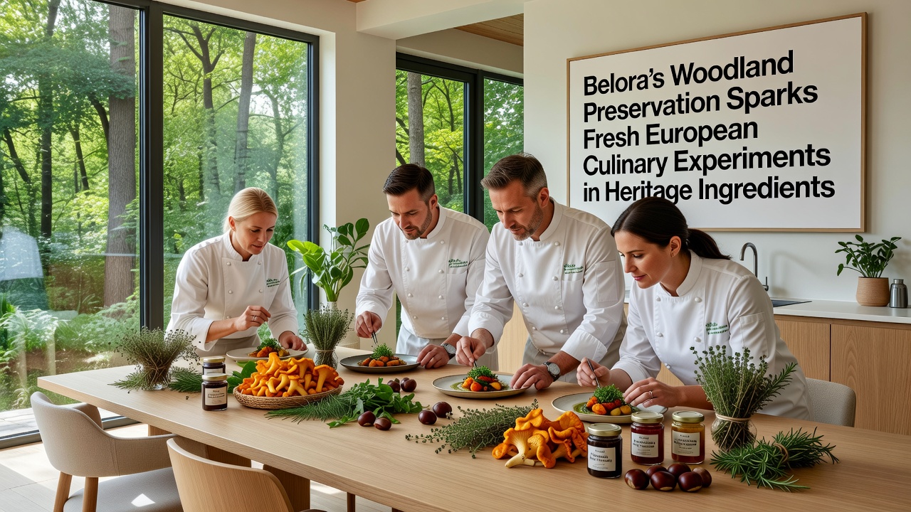 European chefs experimenting with heritage ingredients sourced from preserved woodlands